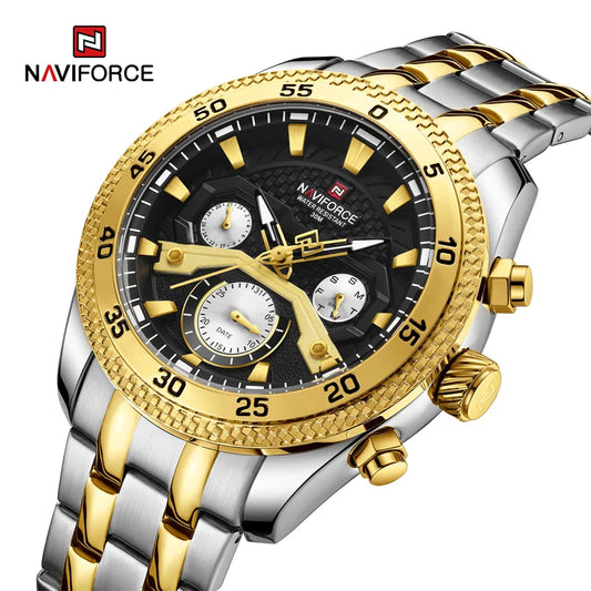 Naviforce New Design Watch for Men Luxury Fashion Luminous Chronograph Waterproof Date Week Quartz Wristwatch Relogio Masculino