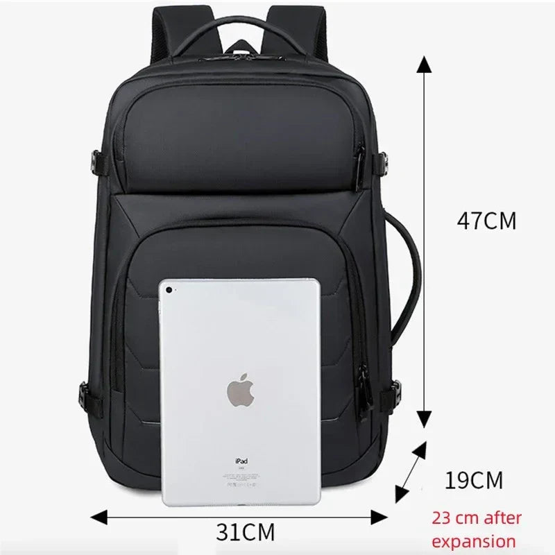 Erweiterbare 17-Zoll-Laptop-Rucksäcke für Herren, wasserdichte Notebook-Tasche, USB-Schultasche, Sport, Reisen, Schultasche, Rucksack für Männer