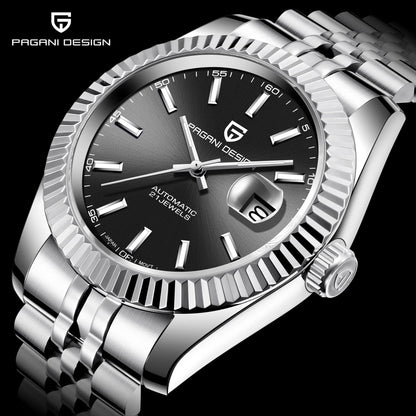 PAGANI DESIGN Men's Mechanical Wristwatch Top Luxury Automatic Watch Stainless Steel 100m Waterproof Clock Reloj Hombre PD1654