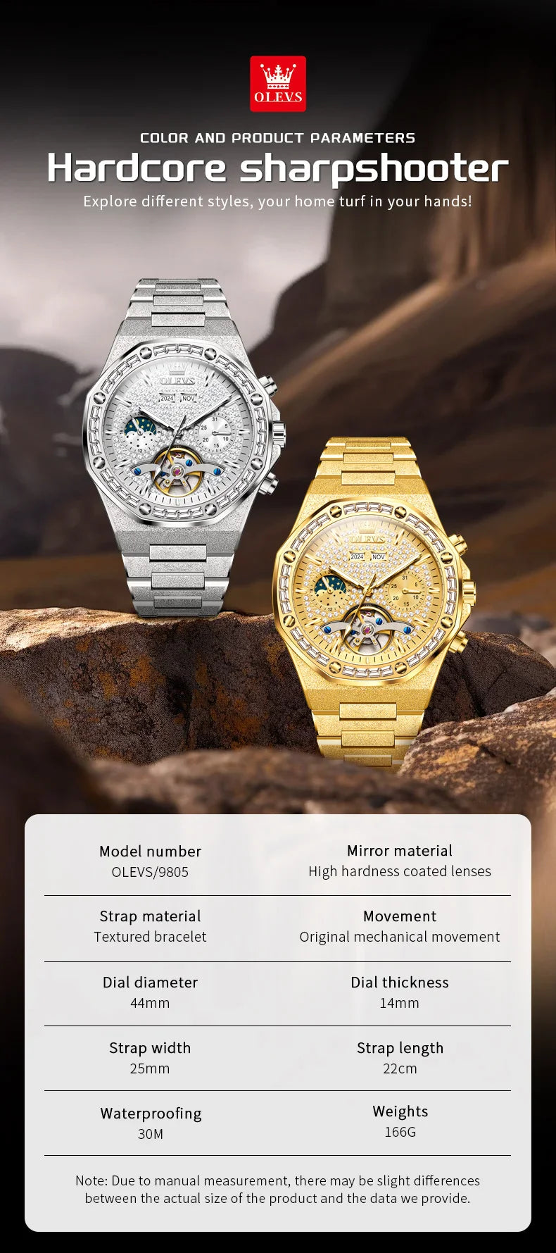 OLEVS Gold Stahl Herren Uhren Top Marke Automatische Mechanische Luxus Uhr Sport Wasserdicht Tourbillon Armbanduhr Reloj Hombre