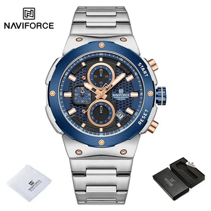 NAVIFORCE 2025, Herren-Quarzuhr, Sport-Militäruhr für Herren, wasserdicht, leuchtendes Datum, Chronograph, Edelstahl, Herrenuhren