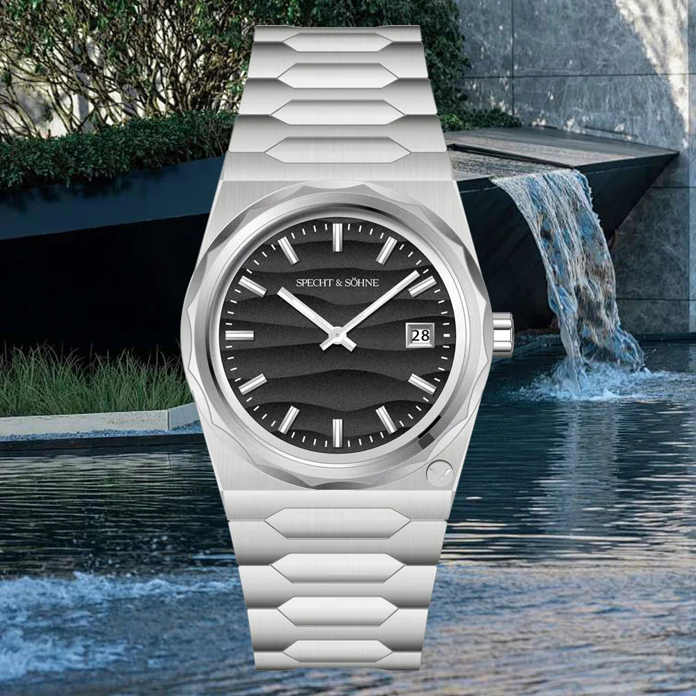 2025 Neuheiten Specht & Söhne 222 Gold Uhren Für Männer Super Slim Stahl Saphir Klassische Quarzuhr Relogio Masculino 37 MM
