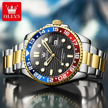 OLEVS 3610 Original Herrenuhren, luxuriös, wasserdicht, leuchtend, Herren-Armbanduhr, schlicht, Edelstahl, Business-Mode, klassische Uhr