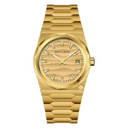 2025 Neuheiten Specht & Söhne 222 Gold Uhren Für Männer Super Slim Stahl Saphir Klassische Quarzuhr Relogio Masculino 37 MM