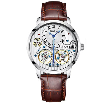 AILANG Top Marke Luxus Uhr Männer Automatische Leucht Schwarz Uhr Männer Doppel Tourbillon Wasserdichte Mechanische Uhr Relogio