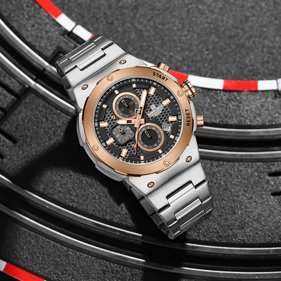 NAVIFORCE 2025, Herren-Quarzuhr, Sport-Militäruhr für Herren, wasserdicht, leuchtendes Datum, Chronograph, Edelstahl, Herrenuhren
