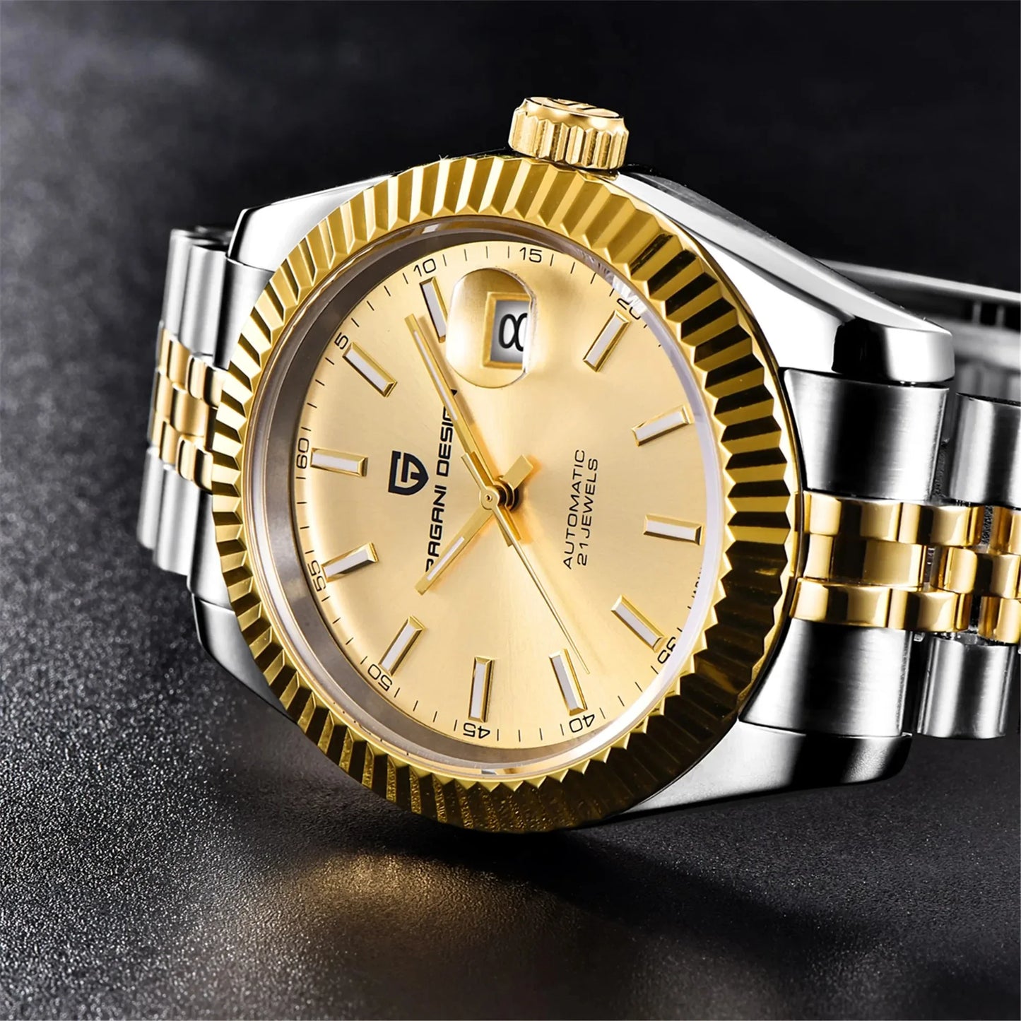 PAGANI DESIGN Men's Mechanical Wristwatch Top Luxury Automatic Watch Stainless Steel 100m Waterproof Clock Reloj Hombre PD1654