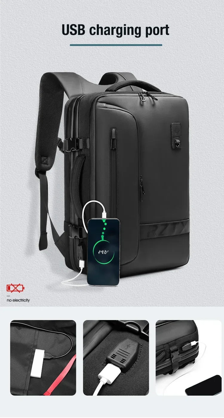 Reise Männer erweitert Laptop Rucksack Vakuum Kompression Wander rucksack USB-Aufladung Geschäft große Kapazität Rucksack für Pumpen