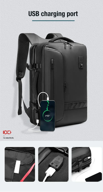 Reise Männer erweitert Laptop Rucksack Vakuum Kompression Wander rucksack USB-Aufladung Geschäft große Kapazität Rucksack für Pumpen