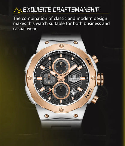 NAVIFORCE 2025, Herren-Quarzuhr, Sport-Militäruhr für Herren, wasserdicht, leuchtendes Datum, Chronograph, Edelstahl, Herrenuhren