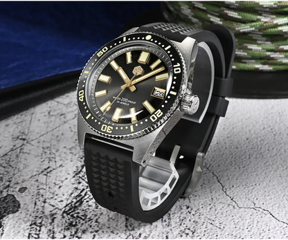 San Martin 40mm 62mas V3 Diver Watch For Men Kanagawa Surfing Dial NH35 Automatic Mechanical 20Bar Full Luminous Rubber Strap