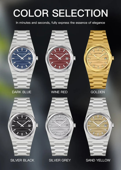 2025 Neuheiten Specht & Söhne 222 Gold Uhren Für Männer Super Slim Stahl Saphir Klassische Quarzuhr Relogio Masculino 37 MM