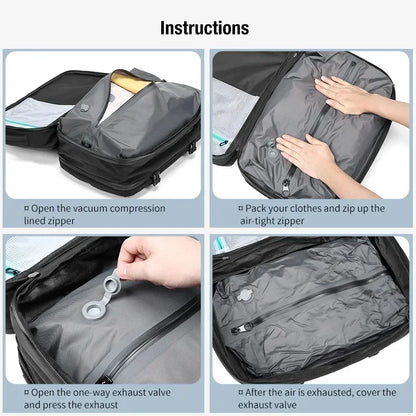 Reise Männer erweitert Laptop Rucksack Vakuum Kompression Wander rucksack USB-Aufladung Geschäft große Kapazität Rucksack für Pumpen
