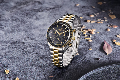 PAGANI DESIGN 2025, Silber, Gold, Mond, Luxus-Quarzuhren, Herren-Sport-Chronograph, Saphirglas, Edelstahluhr für Herren