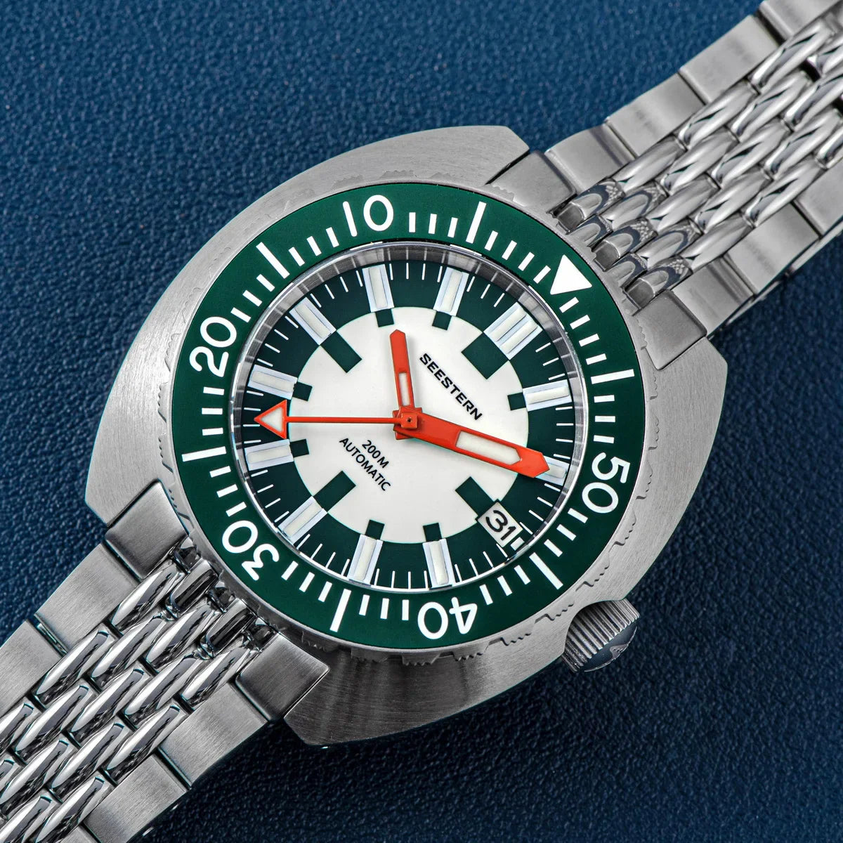 SEESTERN SUB300T Luminous Diver Watch Automatic Men Date 200m Turn Bracelet Wristwatches Retro Mechanical Sapphire Ceramic New
