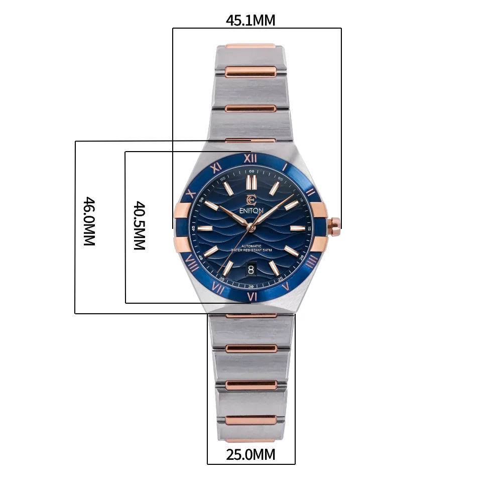 ENITON 40mm Business NH35 Movement High Quality Sapphire Glass mechanical watch Luxury Luminous Waterproof man watches