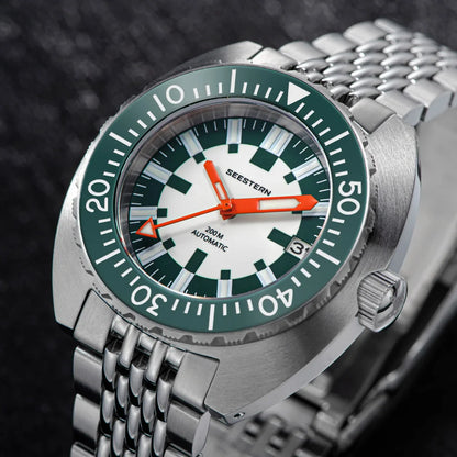 SEESTERN SUB300T Luminous Diver Watch Automatic Men Date 200m Turn Bracelet Wristwatches Retro Mechanical Sapphire Ceramic New