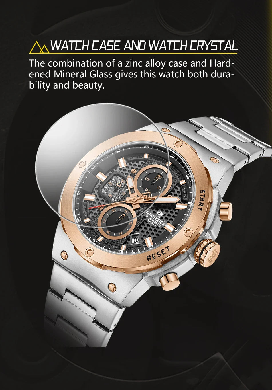 NAVIFORCE 2025, Herren-Quarzuhr, Sport-Militäruhr für Herren, wasserdicht, leuchtendes Datum, Chronograph, Edelstahl, Herrenuhren
