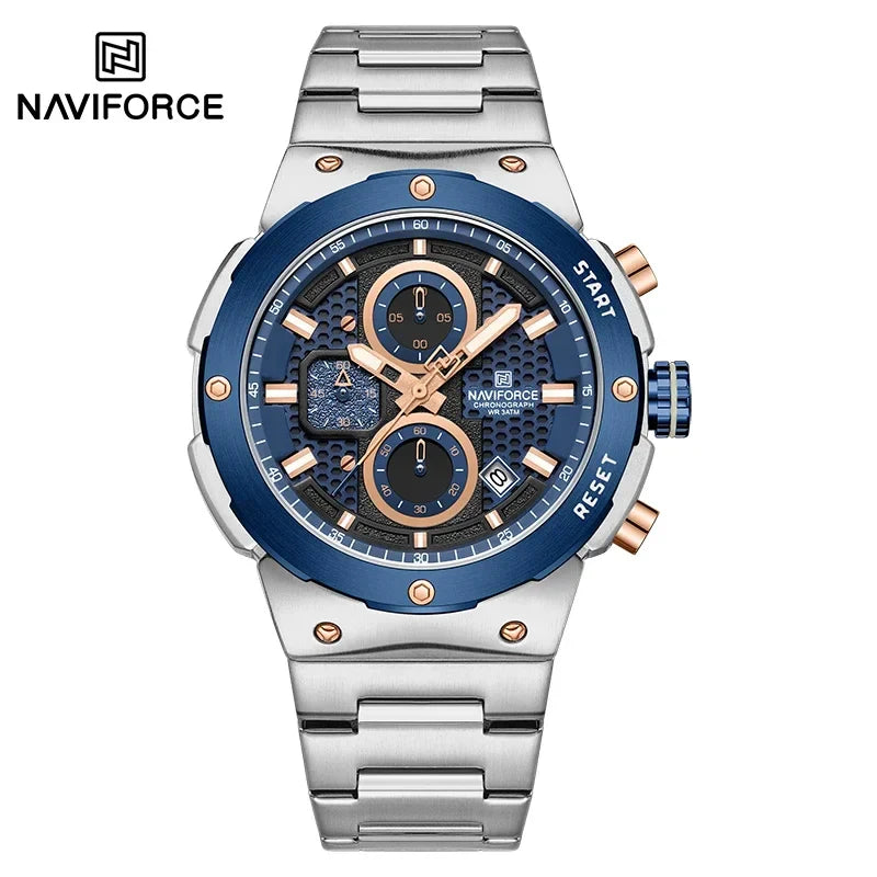NAVIFORCE 2025, Herren-Quarzuhr, Sport-Militäruhr für Herren, wasserdicht, leuchtendes Datum, Chronograph, Edelstahl, Herrenuhren