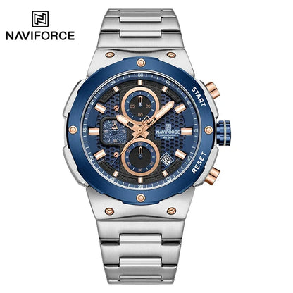 NAVIFORCE 2025, Herren-Quarzuhr, Sport-Militäruhr für Herren, wasserdicht, leuchtendes Datum, Chronograph, Edelstahl, Herrenuhren