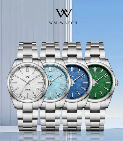 WM Uhr Quarz Herrenuhren Hochwertiger Saphir 100M Wasserdicht AR-beschichtet Birkenwald Serie Welly Merck 36mm Uhr Mann WM207