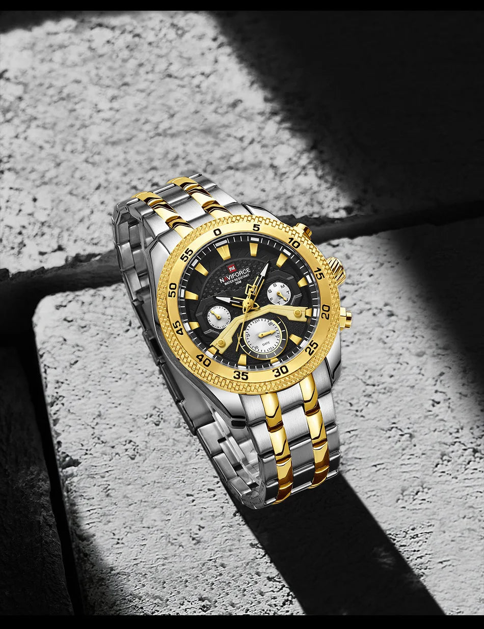 Navi force neues Design Uhr für Männer Luxus Mode leuchtenden Chronograph wasserdicht Datum Woche Quarz Armbanduhr Relogio Masculino