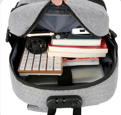 2024 Rucksack, Diebstahlschutz, Passwortsperre, Oxford, für Herren und Damen, Unisex, Business, Laptop, Computer, Reisen, Freizeit, Mode, tragbar