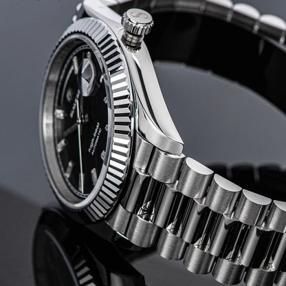 2023 neue Sugess Uhr von Männern 40mm Tag Datum automatische Dandong Sl3034 Uhrwerk Retro mechanische Armbanduhr Saphirglas golden