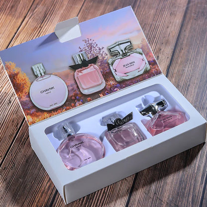 30 ml x 3PCS Eau De Parfum Geschenkbox Feminino Spray Frischer leichter Duft Floral Fruity Chypre Notes Langlebiges Damenparfüm-Set