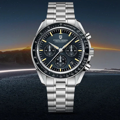 PAGANI DESIGN 2025, neue Monduhr, Retro-Luxus-Quarzuhren für Herren, Edelstahl, leuchtend, wasserdicht, Sport-Chronograph, Herren