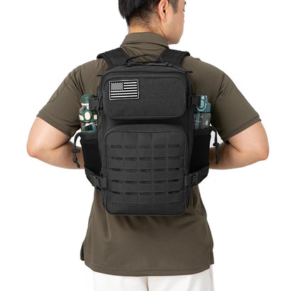 25L Taktischer Rucksack Outdoor-Tasche Fitness-Rucksack MOLLE-Rucksack Damen/Herren Wandern Überlebensrucksack Herren Dual-Getränkehalter