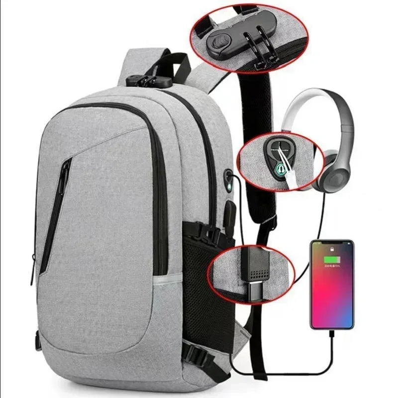 2024 Rucksack, Diebstahlschutz, Passwortsperre, Oxford, für Herren und Damen, Unisex, Business, Laptop, Computer, Reisen, Freizeit, Mode, tragbar