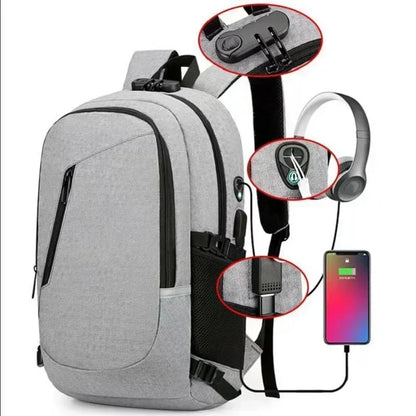 2024 Rucksack, Diebstahlschutz, Passwortsperre, Oxford, für Herren und Damen, Unisex, Business, Laptop, Computer, Reisen, Freizeit, Mode, tragbar