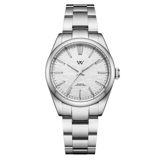 WM Horloge Quartz Herenhorloges Hoogwaardig Saffier 100M Waterdicht AR-gecoat Berkenbos Serie Welly Merck 36mm Horloge Man WM207