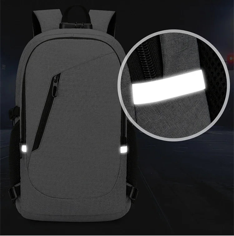 2024 Rucksack, Diebstahlschutz, Passwortsperre, Oxford, für Herren und Damen, Unisex, Business, Laptop, Computer, Reisen, Freizeit, Mode, tragbar