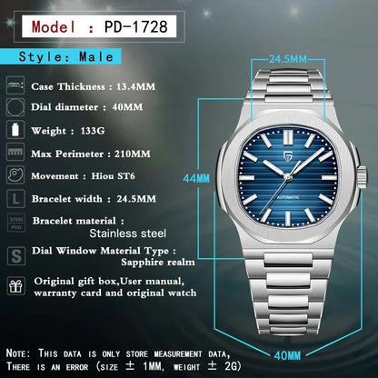 PAGANI DESIGN Top Luxus Automatische Uhr Für Männer Mechanische Uhren Männer Sport Wasserdicht Saphir Edelstahl Reloj Hombre