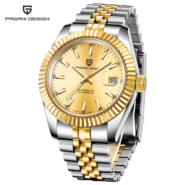 PAGANI DESIGN Men's Mechanical Wristwatch Top Luxury Automatic Watch Stainless Steel 100m Waterproof Clock Reloj Hombre PD1654