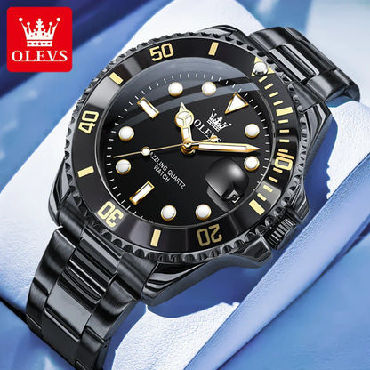 OLEVS 5885 Tauchserie Herrenuhr Luxus Automatik Datum Originaluhr Trendige Edelstahl Wasserdichte Sport Quarzuhr