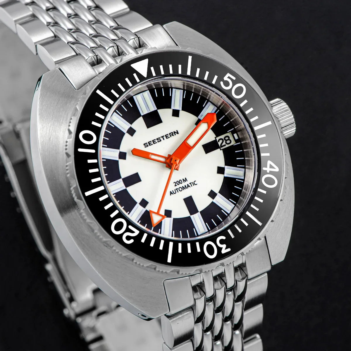 SEESTERN SUB300T Luminous Diver Watch Automatic Men Date 200m Turn Bracelet Wristwatches Retro Mechanical Sapphire Ceramic New