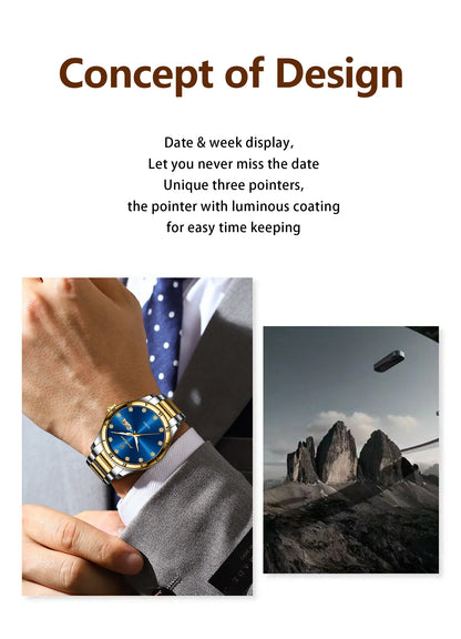 POEDAGAR Top Luxus Uhr Für Mann Datum Woche Wasserdicht Leucht Mann Armbanduhr Quarz Edelstahl herren Uhren Sport Reloj