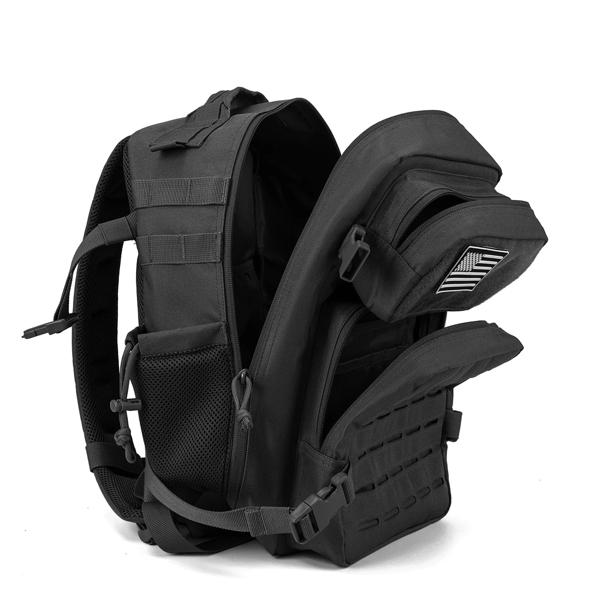 25L Taktischer Rucksack Outdoor-Tasche Fitness-Rucksack MOLLE-Rucksack Damen/Herren Wandern Überlebensrucksack Herren Dual-Getränkehalter
