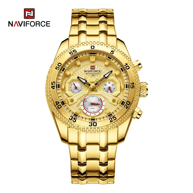 Navi force neues Design Uhr für Männer Luxus Mode leuchtenden Chronograph wasserdicht Datum Woche Quarz Armbanduhr Relogio Masculino