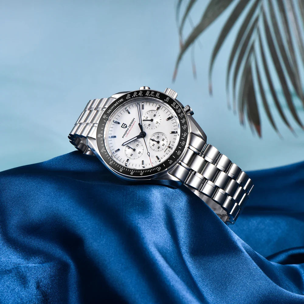 PAGANI DESIGN 2025, neue Monduhr, Retro-Luxus-Quarzuhren für Herren, Edelstahl, leuchtend, wasserdicht, Sport-Chronograph, Herren