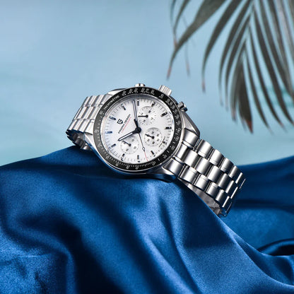 PAGANI DESIGN 2025, neue Monduhr, Retro-Luxus-Quarzuhren für Herren, Edelstahl, leuchtend, wasserdicht, Sport-Chronograph, Herren