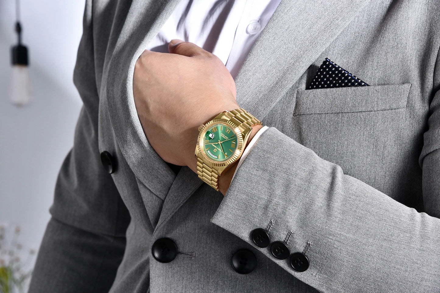 Pagani design dd36 gold grün v2 männer mechanische uhren luxus automatische uhr für männer 2024 neue ar saphirglas armbanduhr