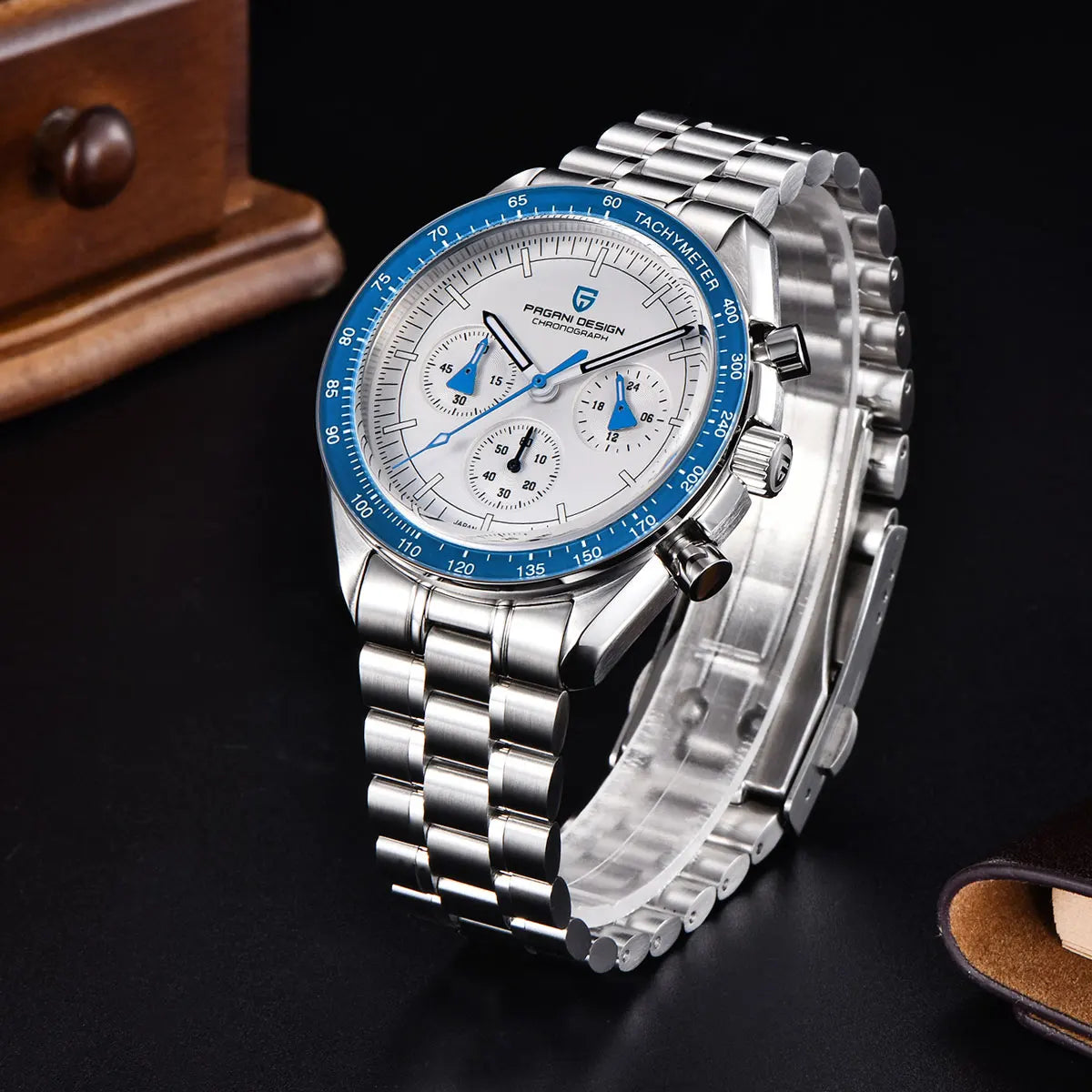 PAGANI DESIGN 2025, neue Monduhr, Retro-Luxus-Quarzuhren für Herren, Edelstahl, leuchtend, wasserdicht, Sport-Chronograph, Herren