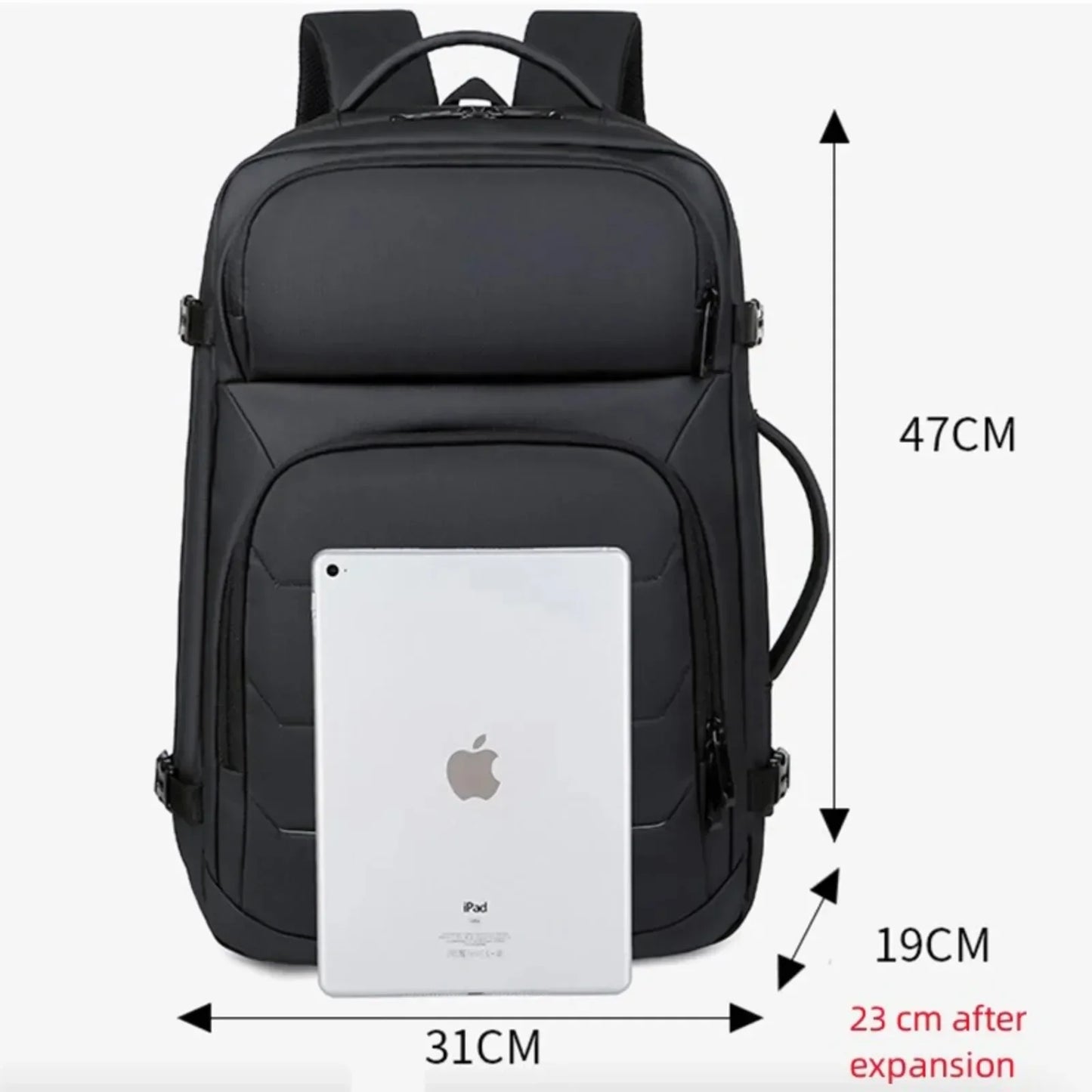 Erweiterbare 17-Zoll-Laptop-Rucksäcke für Herren, wasserdichte Notebook-Tasche, USB-Schultasche, Sport, Reisen, Schultasche, Rucksack für Männer
