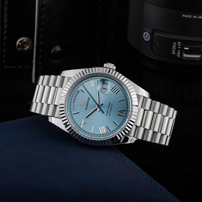 2023 neue Sugess Uhr von Männern 40mm Tag Datum automatische Dandong Sl3034 Uhrwerk Retro mechanische Armbanduhr Saphirglas golden