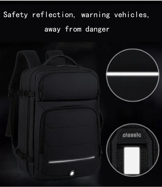 Expandable 17-inch Laptop Backpack for Men, Waterproof Notebook Bag, USB School Bag, Sports, Travel, School Backpack for Men