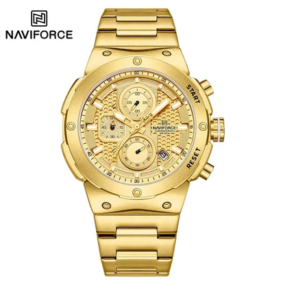 NAVIFORCE 2025, Herren-Quarzuhr, Sport-Militäruhr für Herren, wasserdicht, leuchtendes Datum, Chronograph, Edelstahl, Herrenuhren